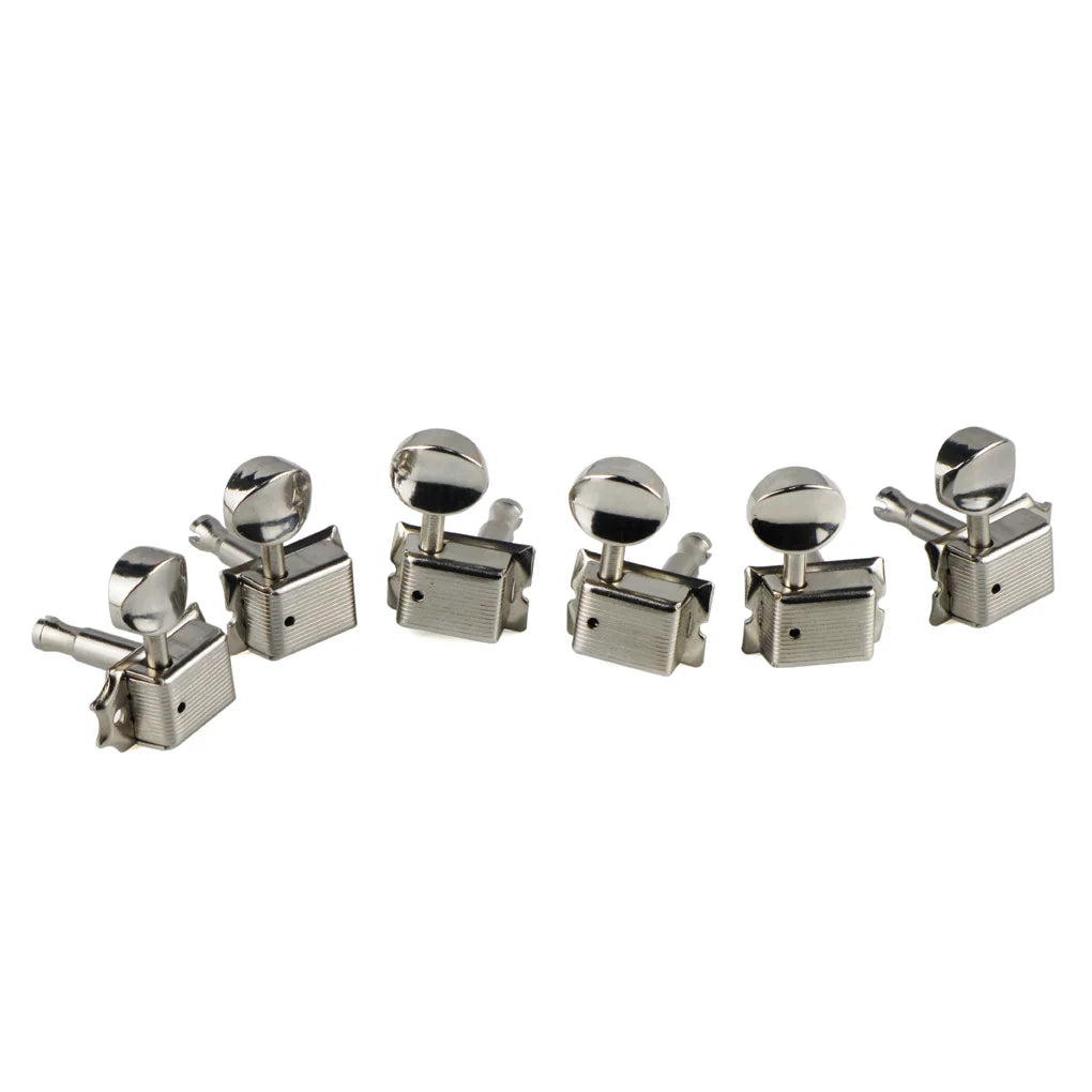 FLEOR 6-in-Line Nickel Silver Electric Guitar Tuners — Vintage Machine Heads, Tuning Keys Pegs for 6R Guitar
