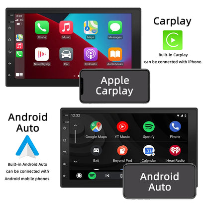 ESSGOO 2DIN Car Radio – Wireless CarPlay Android Auto GPS Navigator MP5 Player with 7"/9" Glass Touchscreen, Wi-Fi, FM & Bluetooth Car Stereo
