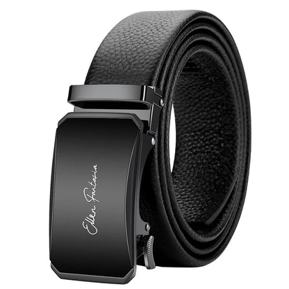 OYIFAN Men’s Genuine Leather Belt – Designer Alloy Buckle Automatic Ratchet Belt