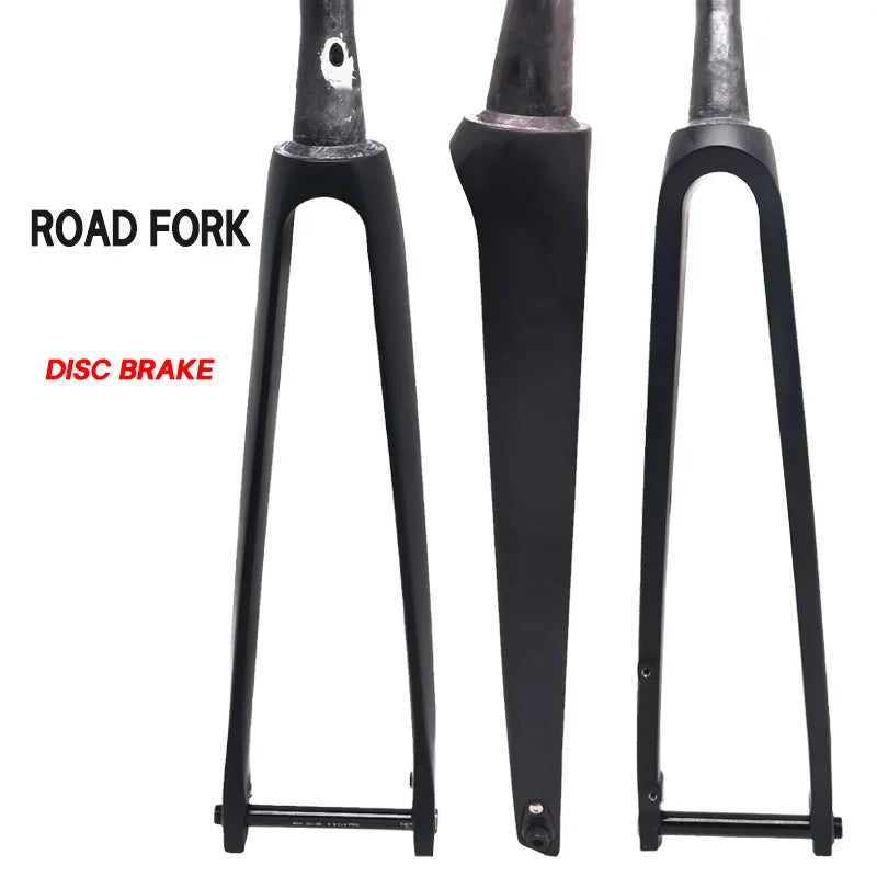 Full Carbon Bike Fork - Internal Cable Routing Thru-Axle Rigid Fork with Reinforced Carbon Fiber Construction