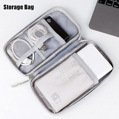 Portable Travel Cable Organizer Bag – Multifunctional Zipper Case for USB Gadgets, Chargers & Accessories