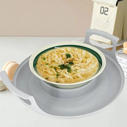 Easy-Clean Microwave Plate Tray – Durable PP Anti-Deformed Steam Holder for Bowls & Plates