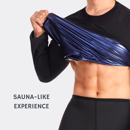 Men’s Sauna Sweat Shirt – Long Sleeve Compression Body Shaper Top for Weight Loss Workout & Sports
