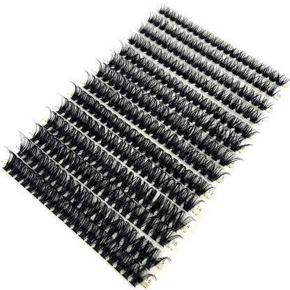 HBZGTLAD 280Pcs 3D Mink Eyelash Clusters Set – Handmade 10D 60D 80D Natural Style False Eyelashes Extension Bundle Pack