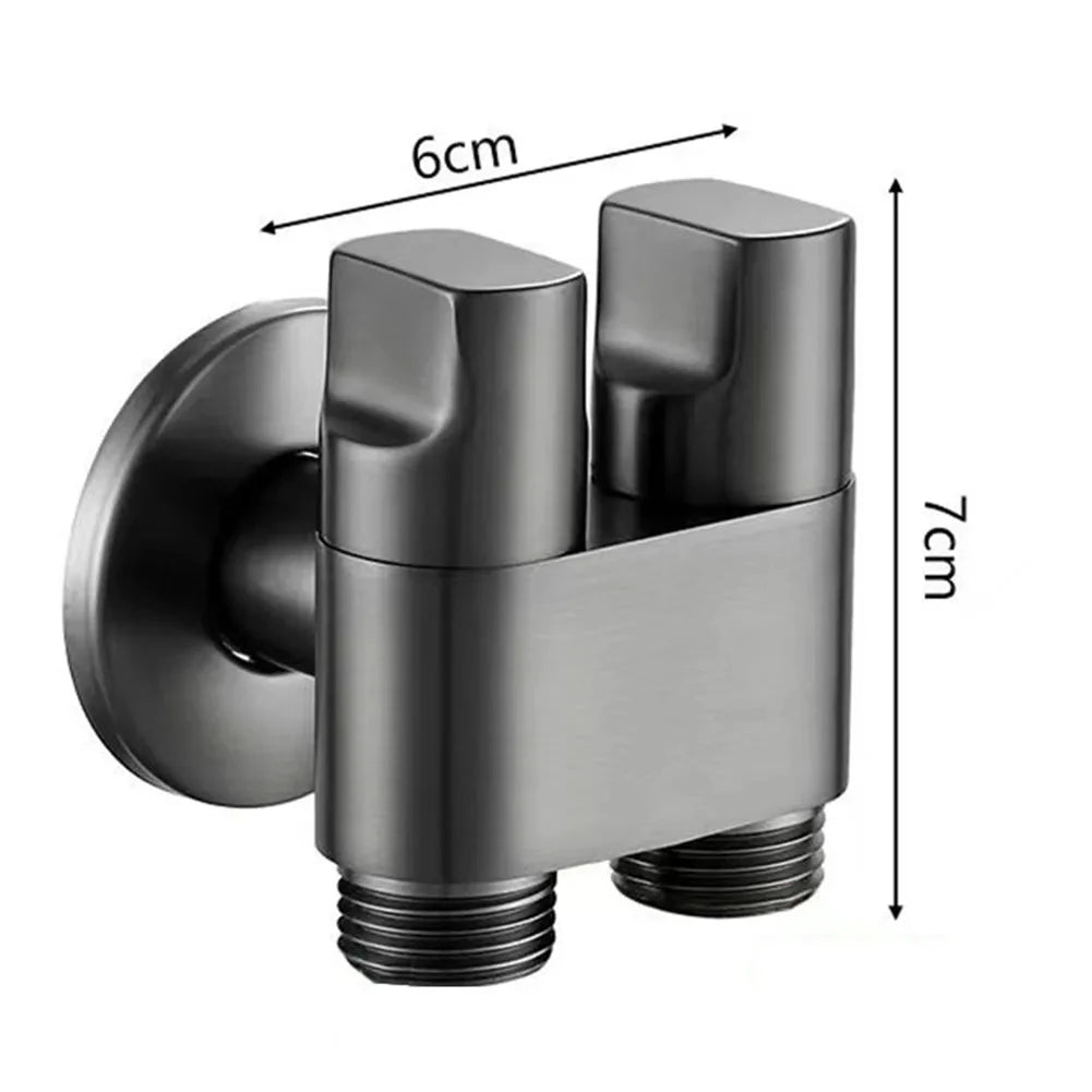 Double Control Washing Machine Faucet - Dual Outlet Triangle Valve Water Tap for Toilet and Washing Machine Connection