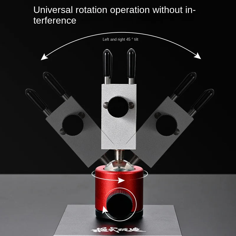 2-in-1 Etching Sheet Bender & 360° Vise Tool Holder — Precision Parts Bender for Gundam, Mecha & Military Model DIY