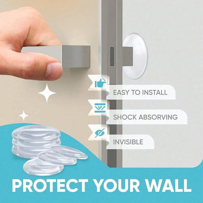 Door Knob Wall Protector - Clear Soft Rubber Door Stopper & Handle Bumper for Noise Reduction and Wall Protection