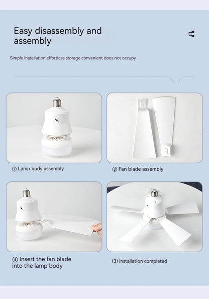 30W E27 Ceiling Fan Light with Remote - LED Dimming Function, Intelligent Silent Fan for Bedroom & Living Room