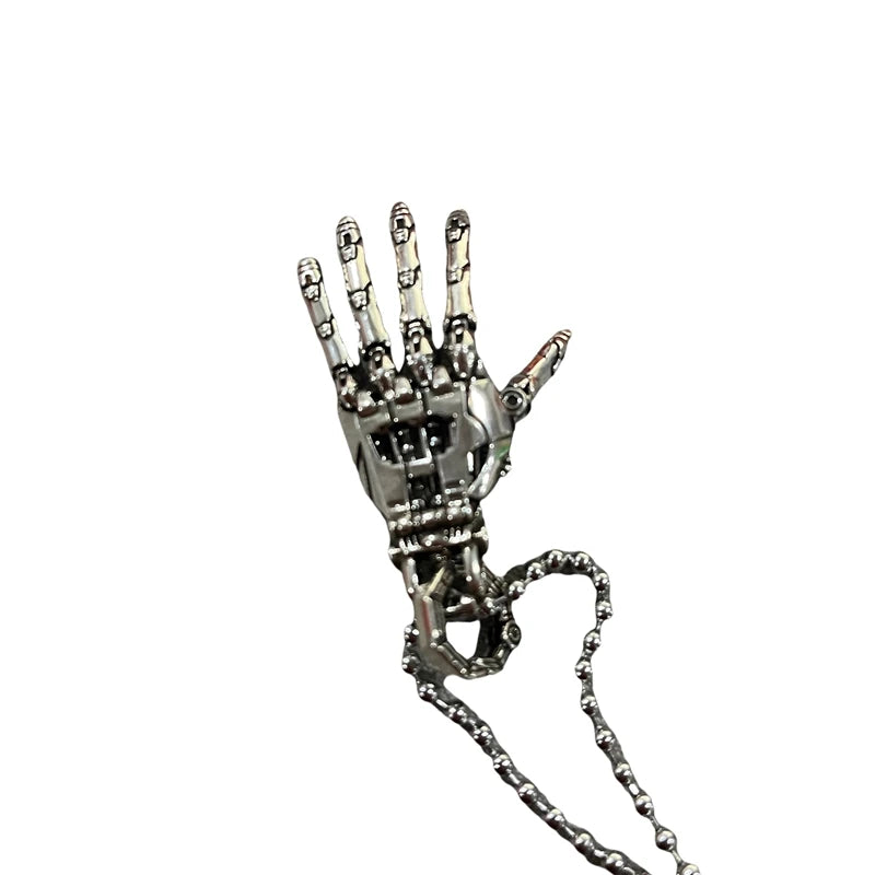 5cm Robot Hand Pendant – Mechanical Bionic Collectible with Movable Finger Joints, Chain Charm Display Ornament & Gift