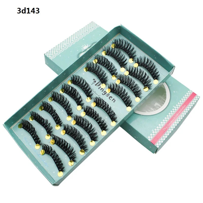DINGSEN 10 Pairs Handmade Eyelash Fans – Individual False Lashes for Beauty & Makeup, Factory Price