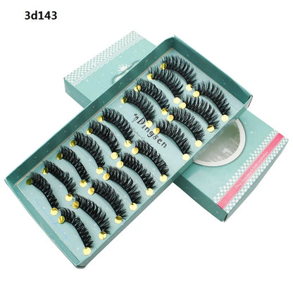 DINGSEN 10 Pairs Handmade Eyelash Fans – Individual False Lashes for Beauty & Makeup, Factory Price