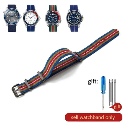 60's French Army Nylon Watch Strap - Woven Military Watch Band for Rolex, Seiko, Tudor & Omega
