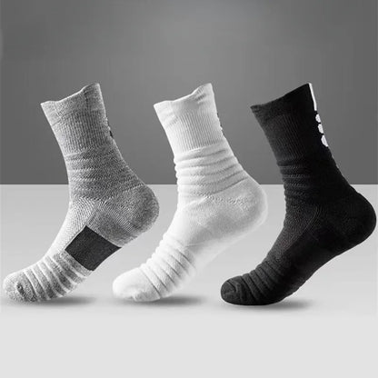 Anti-Slip Cotton Football Socks: Breathable Deodorant Sport Socks for Men & Women - Short/Long Tube Soccer Basketball Socks (Size 39-45)
