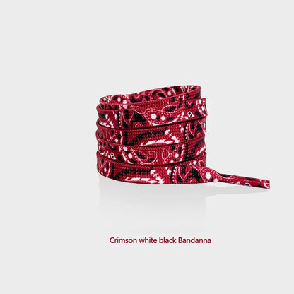 Gilding Flat Shoe Laces - Cashew Flower Hand-Painted Shoelaces for Sneakers, Basketball & Tennis Shoestrings