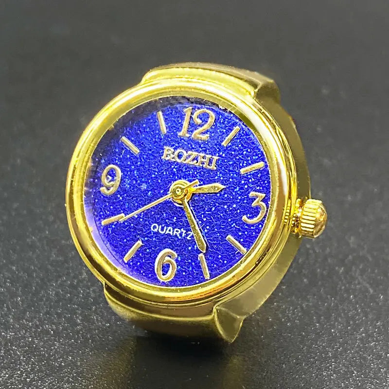 Kiss Jewelry Digital Quartz Finger Watch Ring – Mini Elastic Punk Style Clock Ring for Women, Men & Couple Teens Accessory