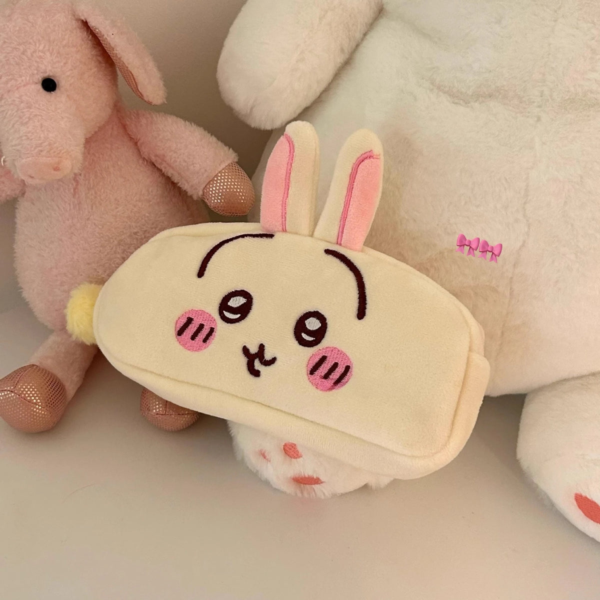 Jiyi Usagi Hachiware Plush Pencil Case - Cute Anime Large-Capacity Pen Bag & Soft Stationery Pouch for Students