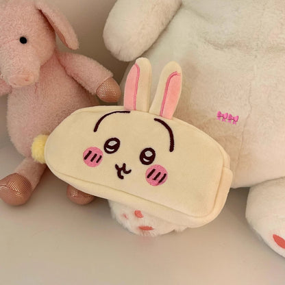 Jiyi Usagi Hachiware Plush Pencil Case - Cute Anime Large-Capacity Pen Bag & Soft Stationery Pouch for Students