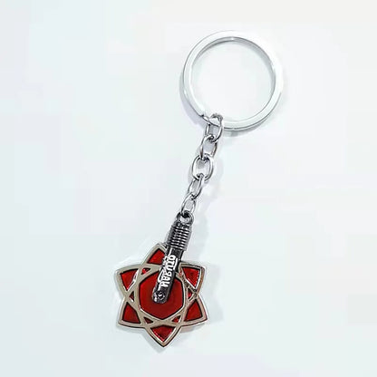 Anime Konoha Necklace & Keychain – Akatsuki Sharingan Jiraiya Pendant for Sasuke, Kakashi Cosplay Jewelry Gift