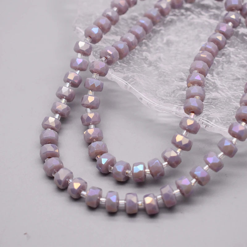 8mm Crystal Glass Beads Set - 30PCS Color Wheel Faceted Round Loose Beads for DIY Jewelry Making & Bracelets