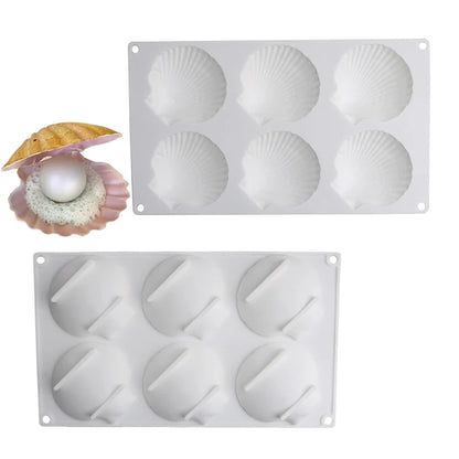 Meibum Marine Theme Silicone Cake Molds – Shell & Pearl Design, Food-Grade Baking & Cake Decorating Tools