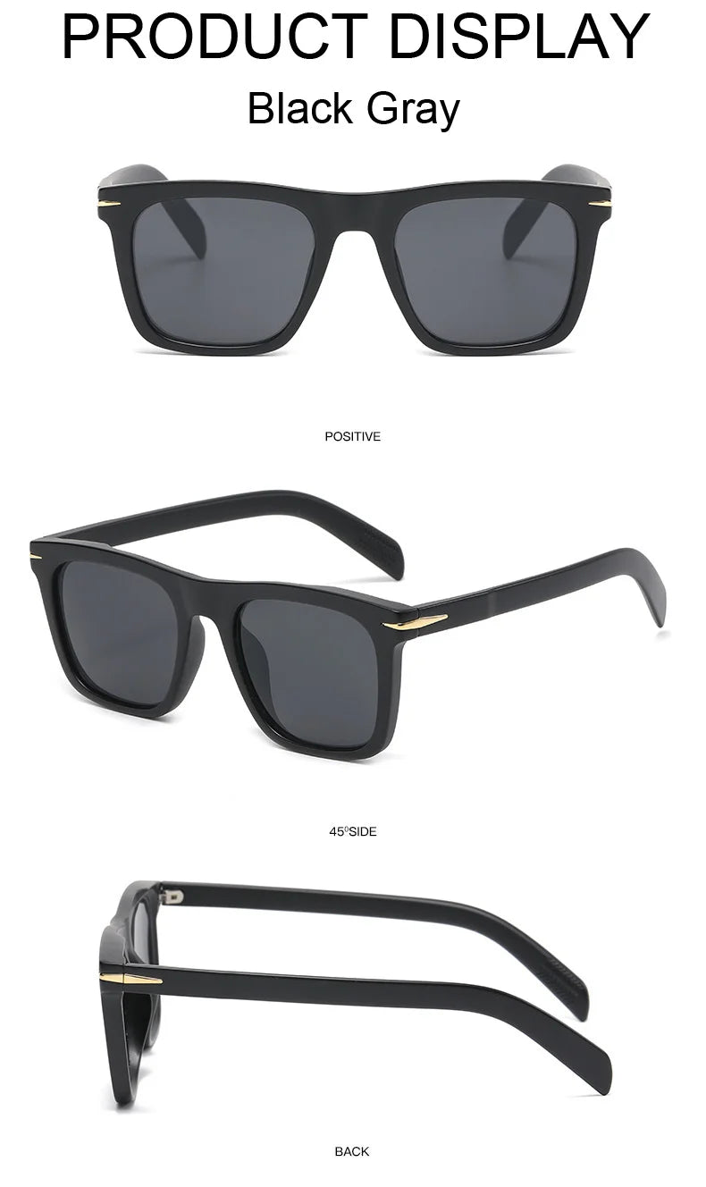 Vintage Square Sunglasses for Men – Classic Retro Gradient Designer Shades