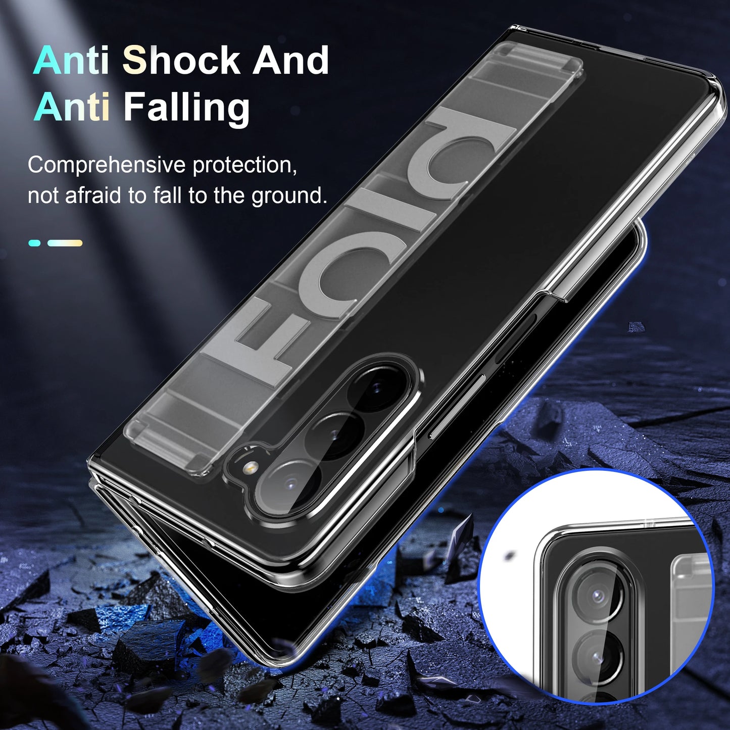 Matte Hard PC Silicone Wrist Strap Case for Samsung Galaxy Z Fold 3-7 – Elastic Armor Cover with Grip & Wristband