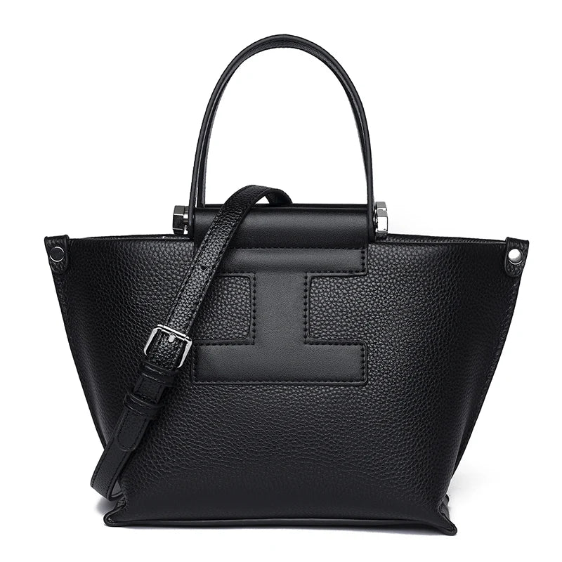 Luxury Cowhide Women’s Tote Bag – High-Quality Genuine Leather Shoulder and Crossbody Handbag, Fashionable Sac A Main