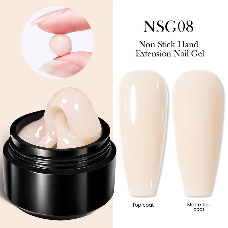 BORN PRETTY 15ml Clear Non-Stick Hand Extension Gel - 3D Shaping Nail Art, Milky Jelly Hard Gel for Fake Nails