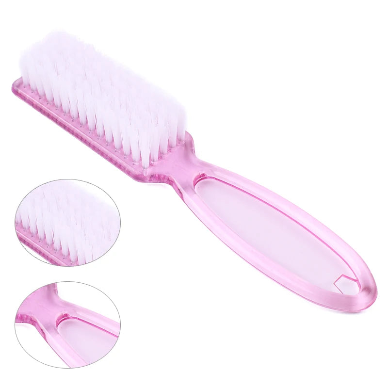 4PCS Transparent Nail Cleaning Brushes – Plastic Handle Pedicure & Manicure Scrub Brushes