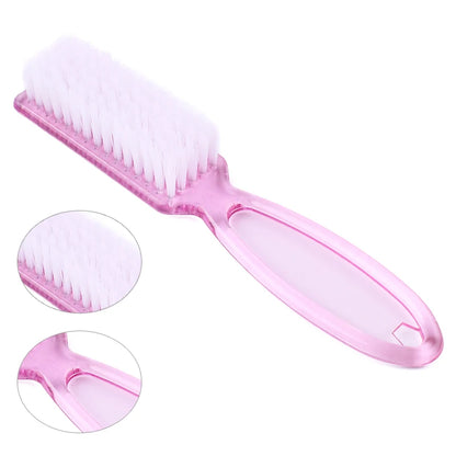 4PCS Transparent Nail Cleaning Brushes – Plastic Handle Pedicure & Manicure Scrub Brushes