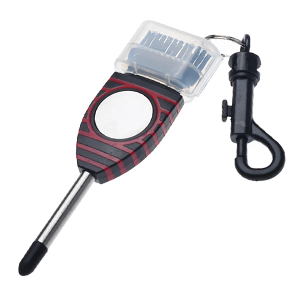 Golf Grooving Sharpening Tool – Alloy Wedge Cleaner with Brush for Golf Groove Maintenance