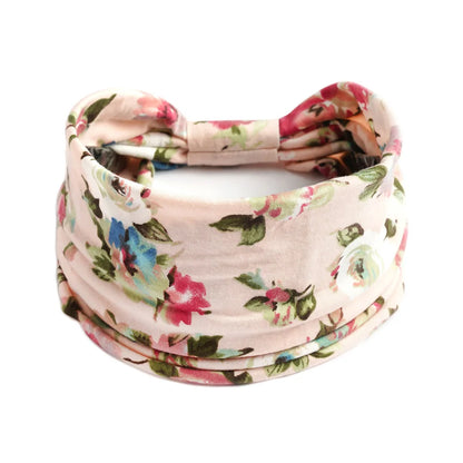 Bohemian Wide Cotton Stretch Headband for Women – Turban Headwrap, Bandage Hairband, Bandana Hair Accessories