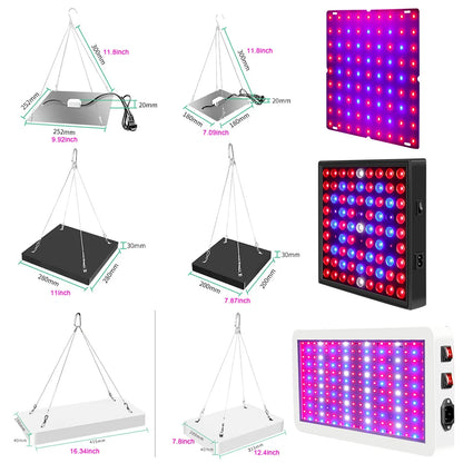 25W-80W Full Spectrum Grow Plant Lights: 81-312LED Greenhouse Growing Lamp for Indoor Plants - Ideal for Veg, Hydroponic, and Phytolamp Use (US/EU/UK)