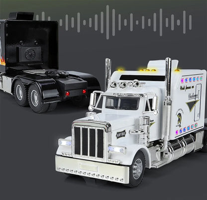 1:24 Scale Peterbilt 389 Tractor Trailer Toy – Lonestar Design Pre-Built Semi Truck with Realistic Functions for Kids