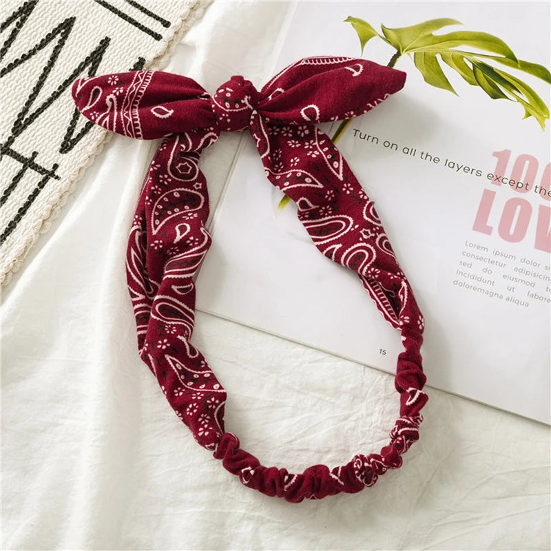 Vintage Boho Suede Headbands for Women – Soft Solid Print Cross Knot Elastic Hairbands & Bandanas for Girls