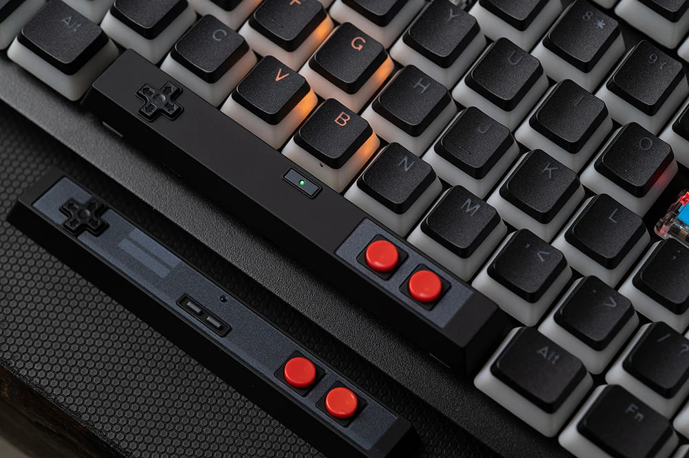 Retro Gamepad Keycap 6.25u Spacebar – Artisan ABS Keycap for MX Switches, Black & White for Mechanical Gaming Keyboards