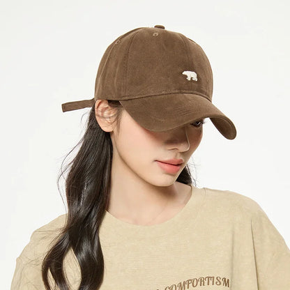 Spring Summer Polar Bear Embroidery Baseball Cap – Unisex Cotton Snapback Sun Hat