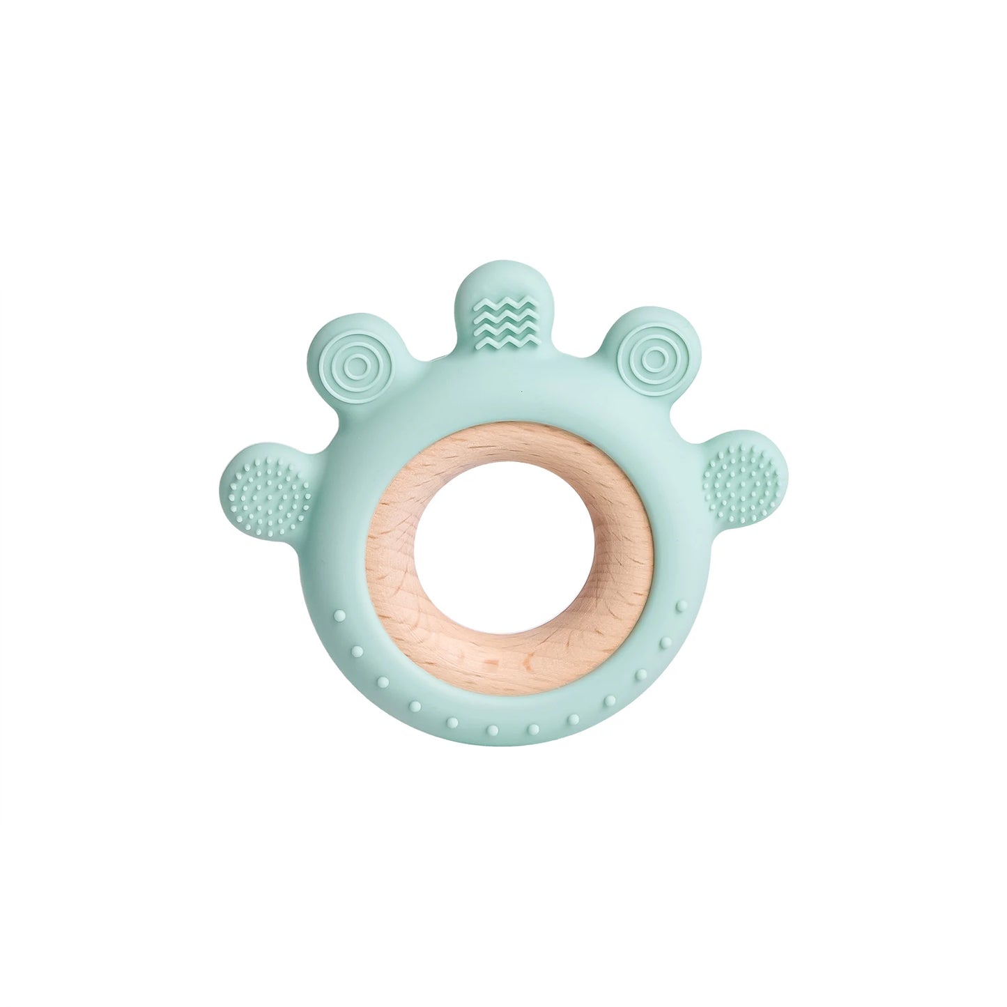 TYRY.HU Silicone Baby Teether - Cartoon Frog & Deer Teething Necklace Pendant for Infant Gum Relief Gift