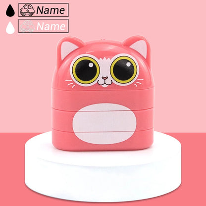 Custom Children’s Name Seal – Double-Layer Black & White Ink Stamp, Waterproof Name Sticker for School & Kindergarten