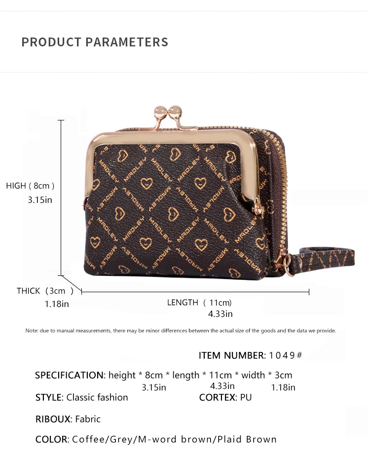 New Women’s Wrist Strap Short Wallet – Large Capacity Flower Design Coin Clip Bag with Multi Card Slots and Money Clip