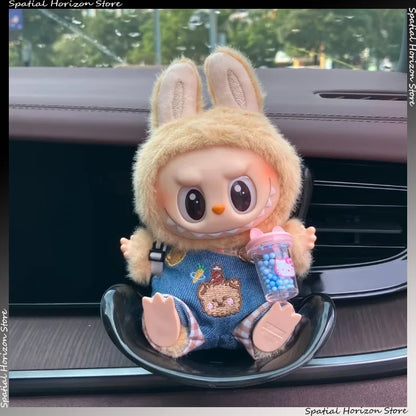 Mini Plush Doll Safety Seat – Kawaii Labubu Idol Car Ornament, Air Aromatherapy Decoration Accessories