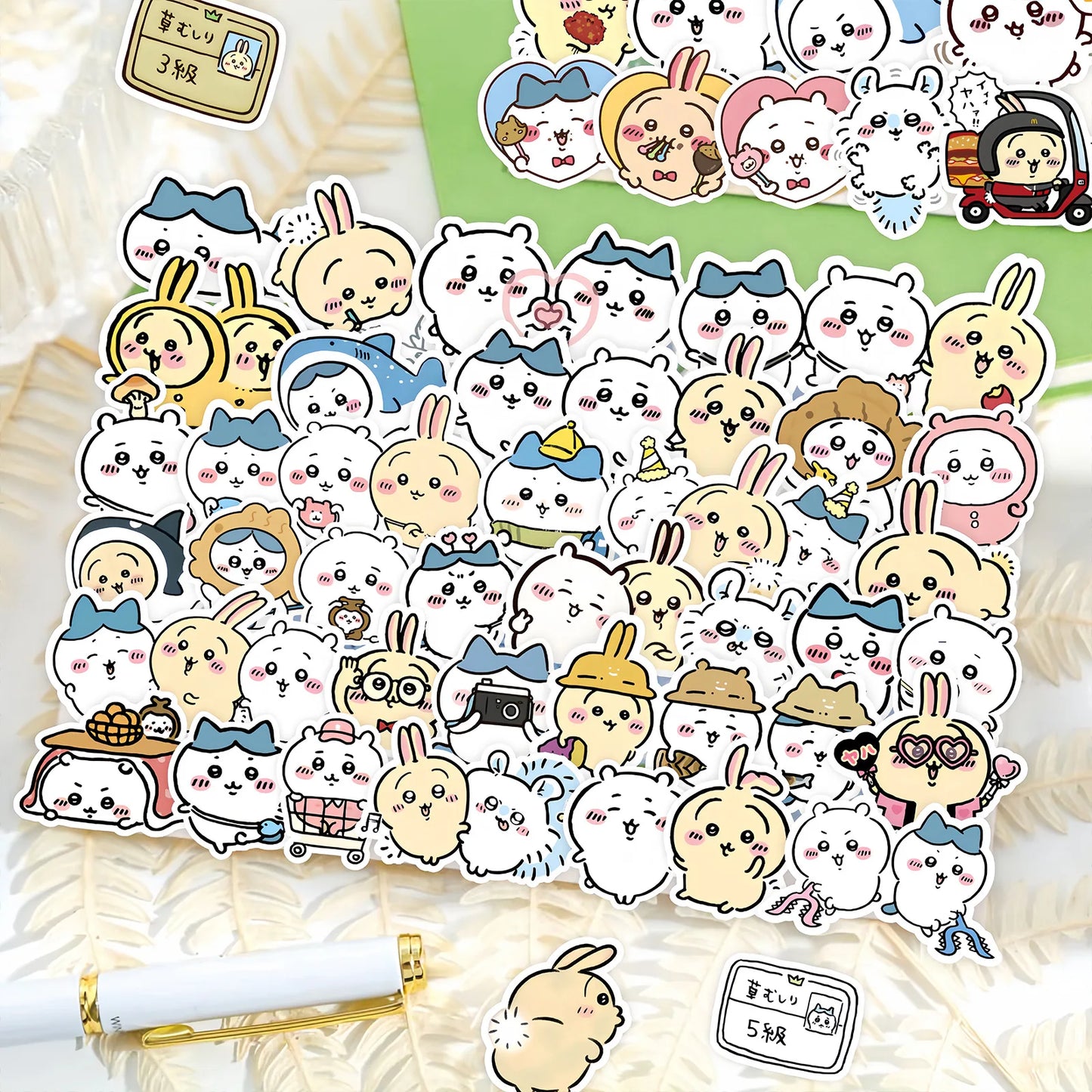 100PCS Kawaii Cartoon Sticker Pack - Cute Jiikawa Graffiti Decals for Laptop, Desk, Scrapbook & Stationery Decor