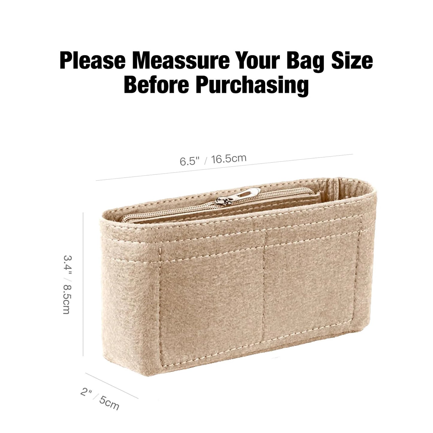 Felt Bag Insert Organizer — Purse & Handbag Organizer for Longchamp Mini Shoulder Bag
