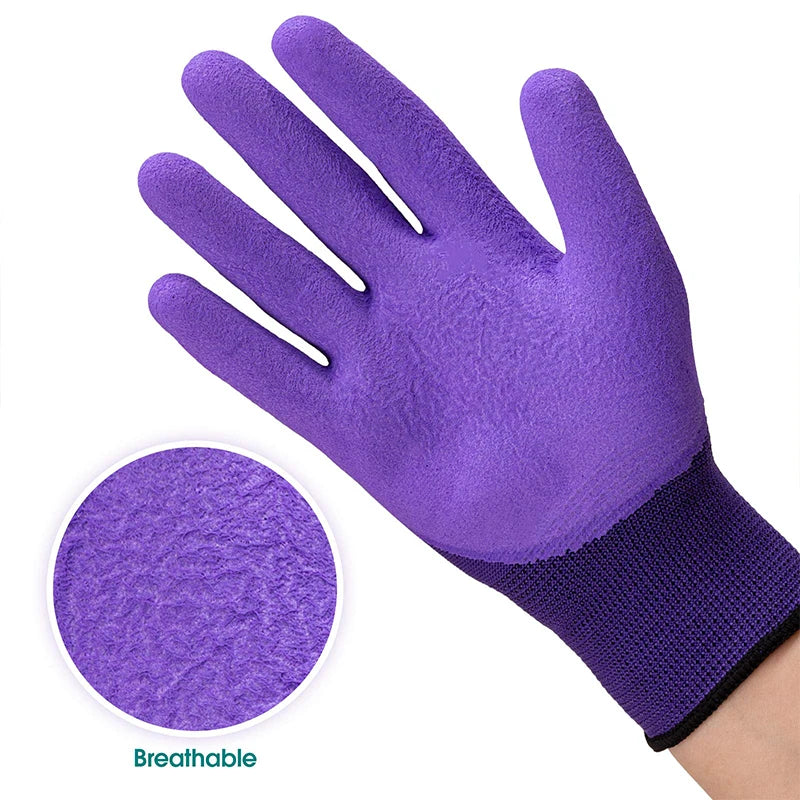 Breathable Waterproof Gardening Gloves with Claws - Earth-Digging, Planting, Sting-Resistant Protective Latex Gloves for Gardeners