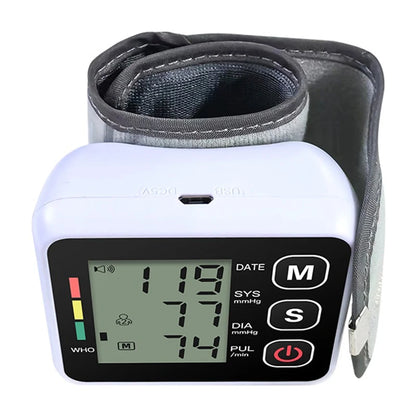 English Voice Digital Wrist Blood Pressure Monitor – High-Accuracy Electronic Sphygmomanometer Tonometer