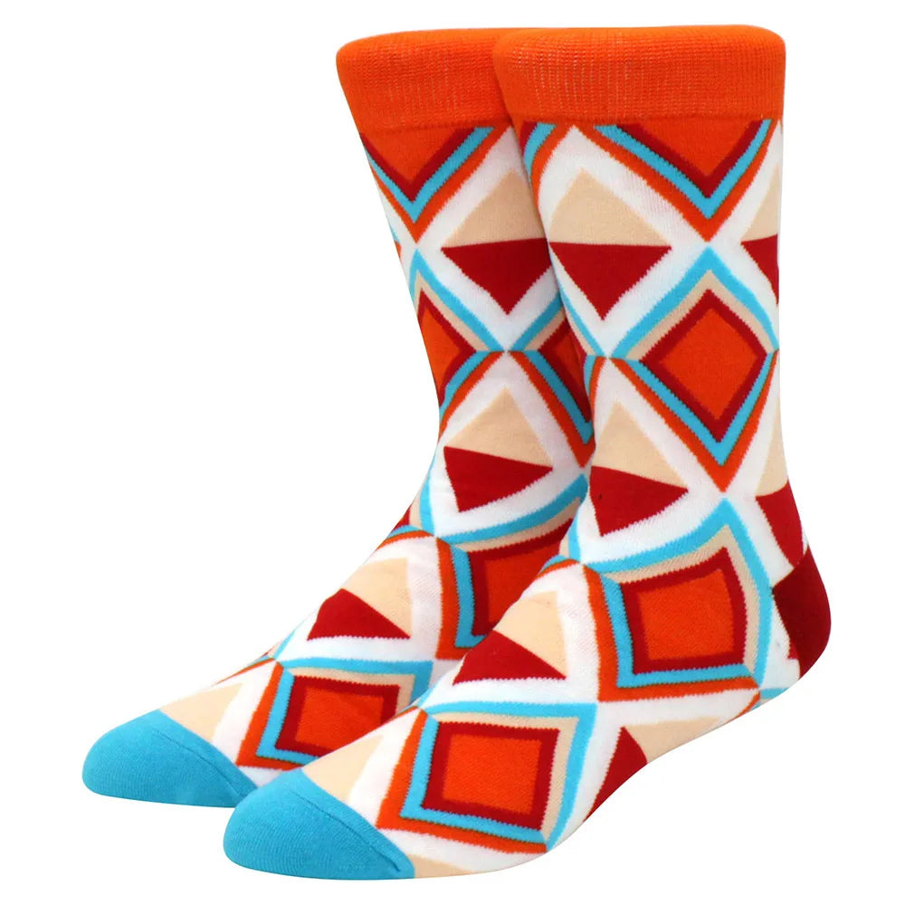 Men’s & Women’s Funny Beer Rainbow Socks – Skateboard Striped Pig Hip Hop Colorful Mid-Rise Casual Crew Cotton Socks, Unisex Fashion Novelty Socks