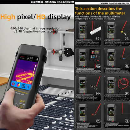 SH7 Thermal Imager & Multimeter - 320×320 IR Camera with 20,000-Count Digital Multimeter for Auto & Heating Inspection