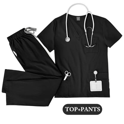 Unisex Medical Scrub Set - Nursing, Dental, Lab & Clinical Workwear Top and Pants