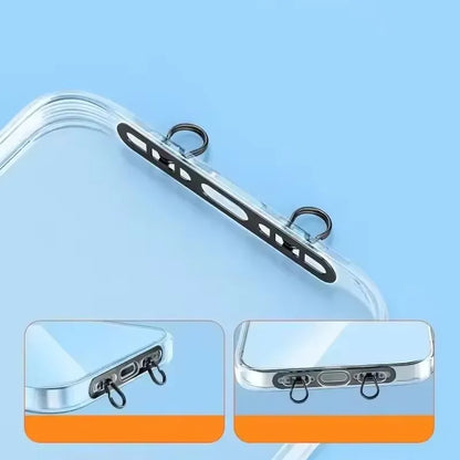 Metal Phone Lanyard Patch Set 1/2/3Pcs – Stainless Steel Side Clip Connector with Double Buckle for iPhone Strap Gasket Attachment