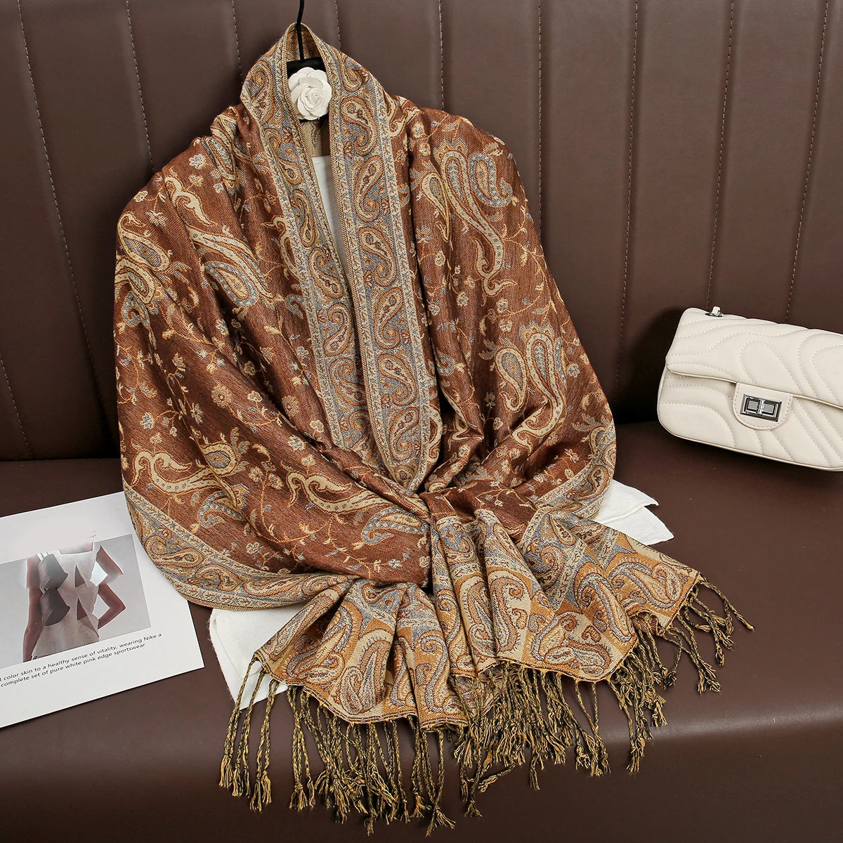 Luxury Autumn Cashmere Pashmina Shawl – Warm Winter Scarves for Women, Printed Cotton Foulard Stole Scarf 2023